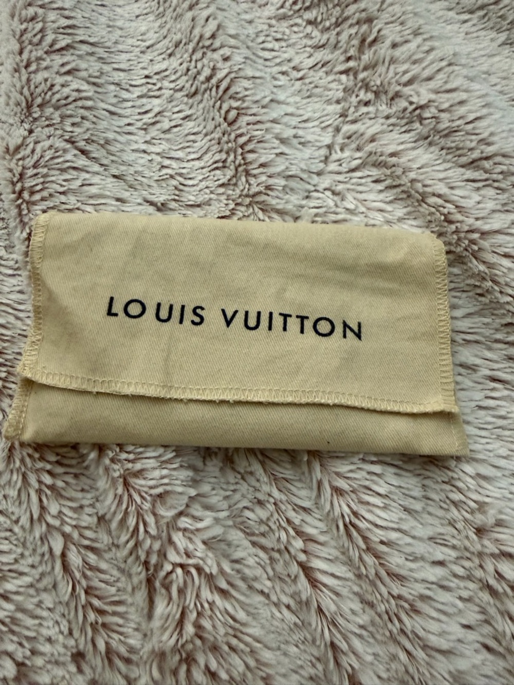 Louis Vuitton Beige and Black Logo Card Pouch